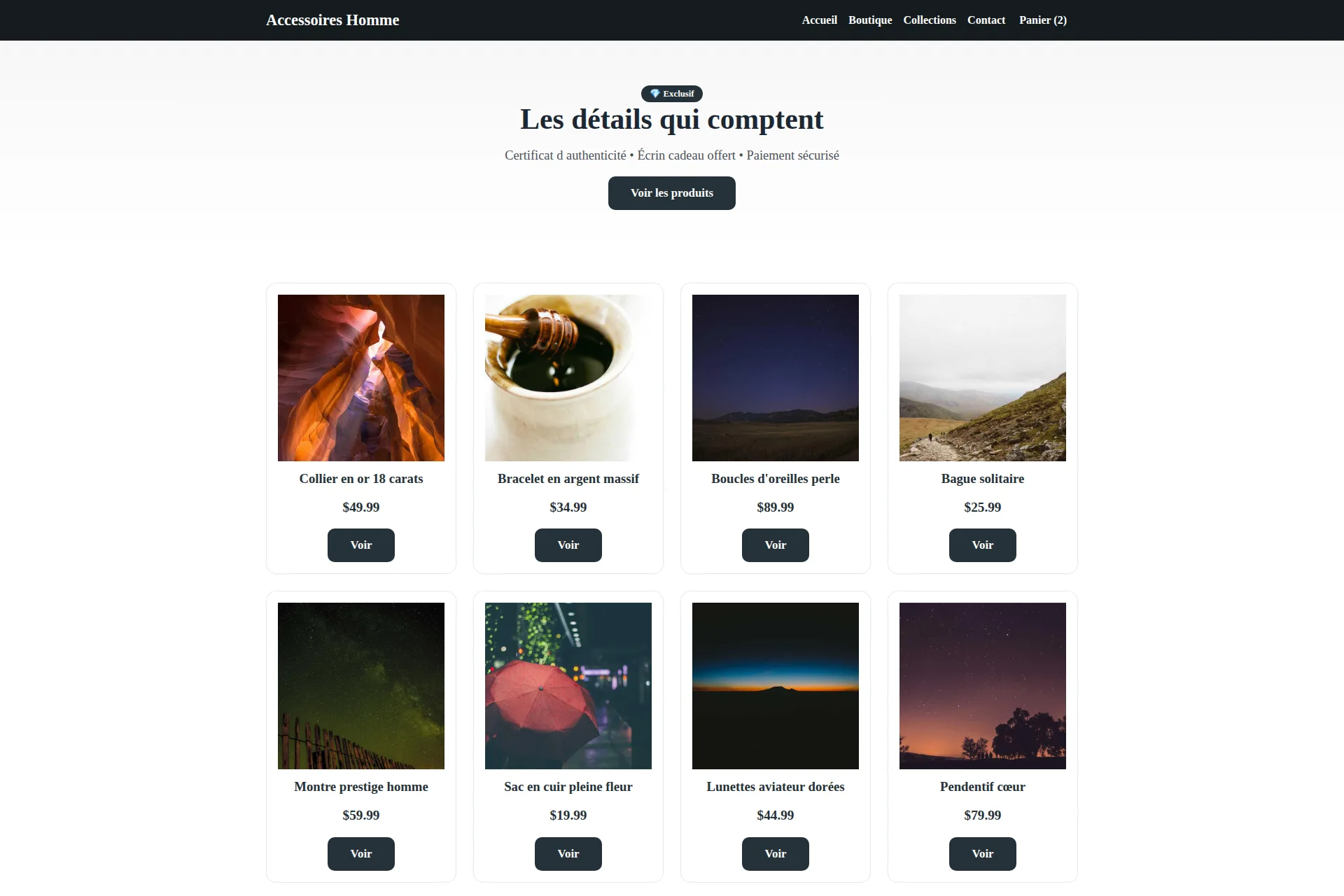 Shopify Theme — Accessoires Homme