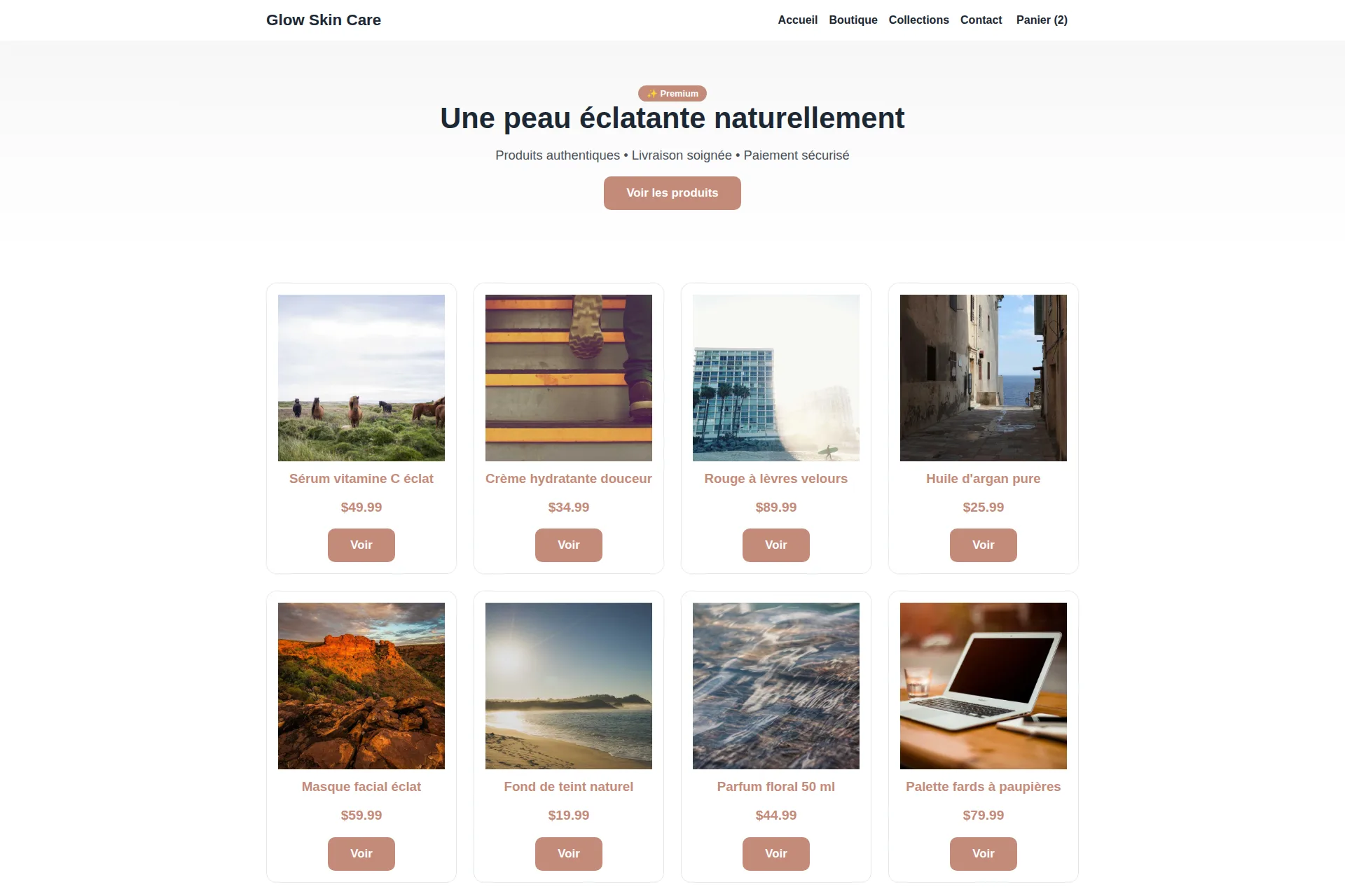 Shopify Theme — Glow Skin Care
