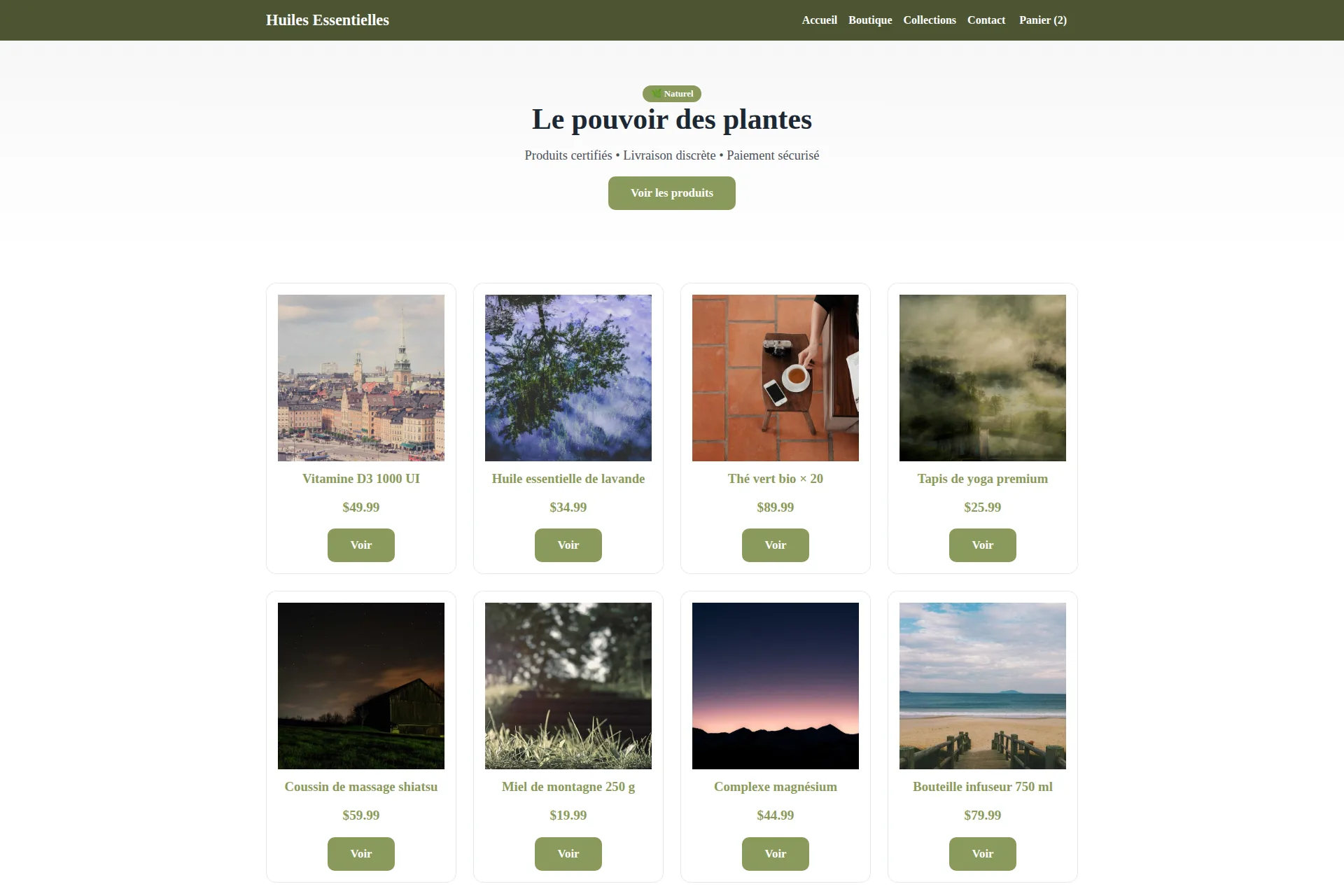 Shopify Theme — Huiles Essentielles