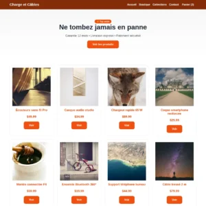 Shopify Theme — Charge et Câbles