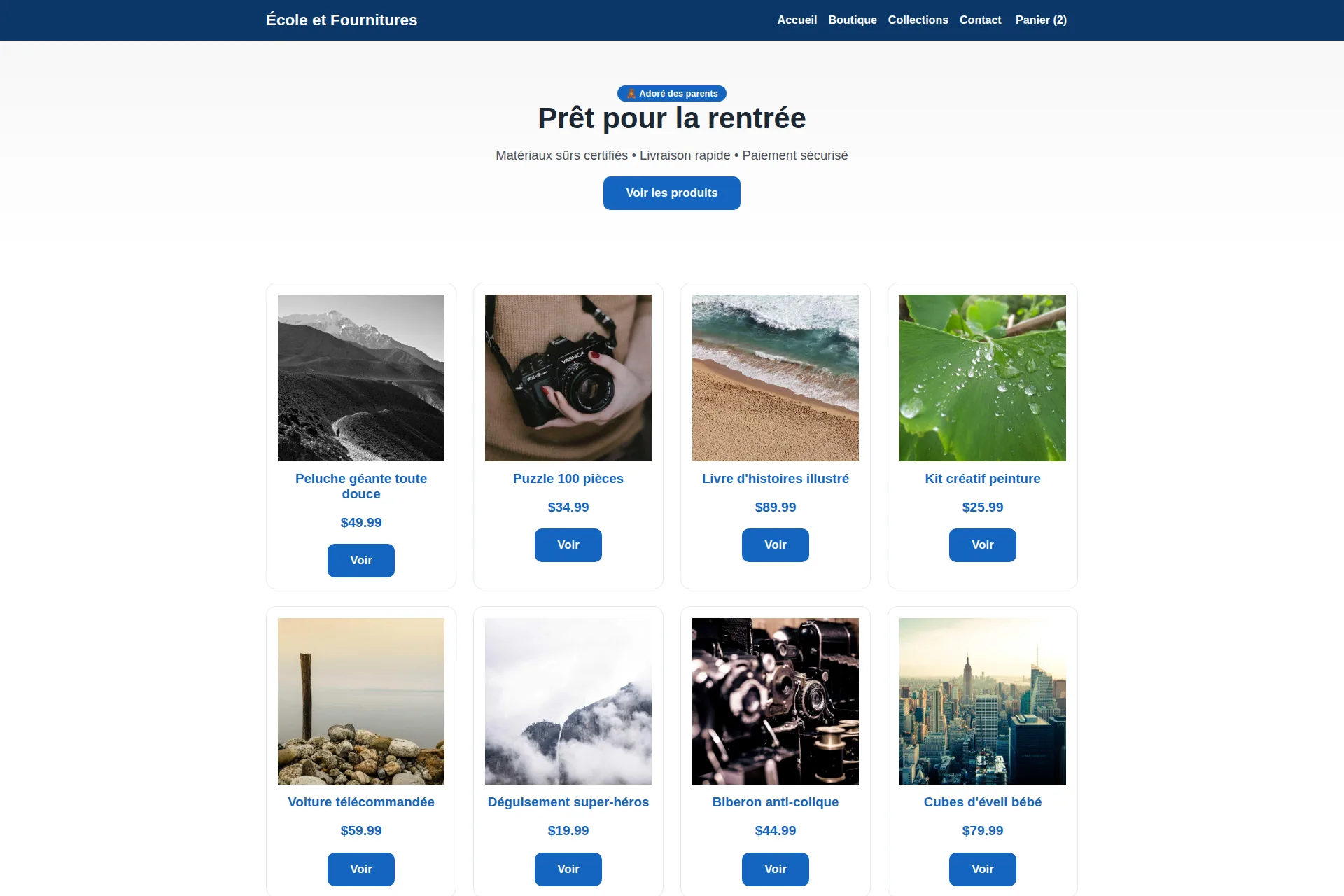 Shopify Theme — École et Fournitures